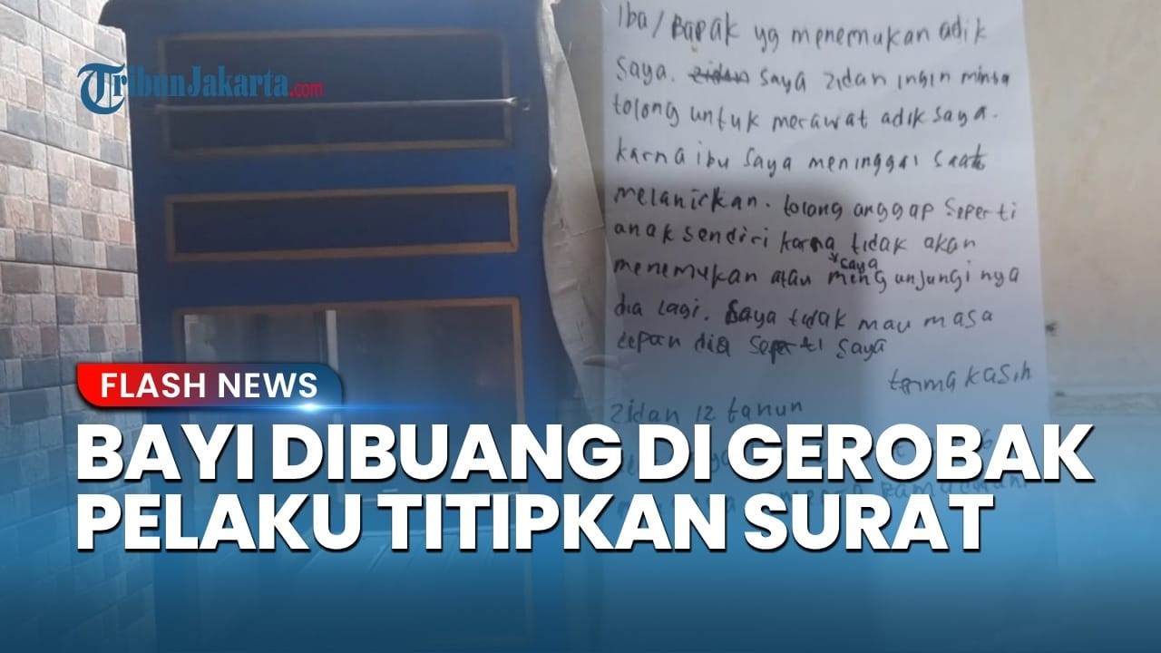 Pelaku Telantarkan Bayi Perempuan di Gerobak Nasi Uduk di Pasar Minggu, Tinggalkan Sepucuk Surat