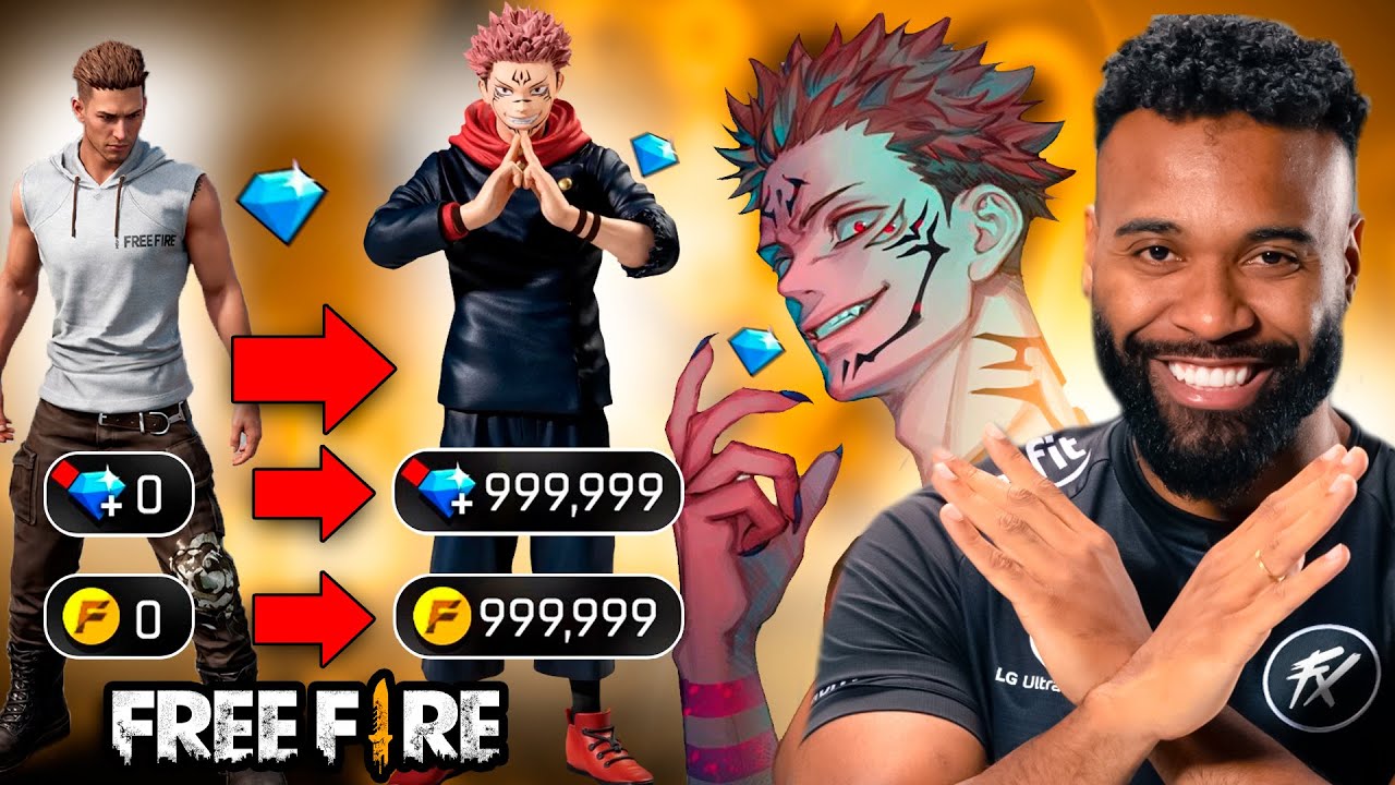 💎NOVA SKIN DE PUNHO E SUKUNA! TA FACIL PEGAR ? FREE FIRE 🔴GURAS AO VIVO🔴