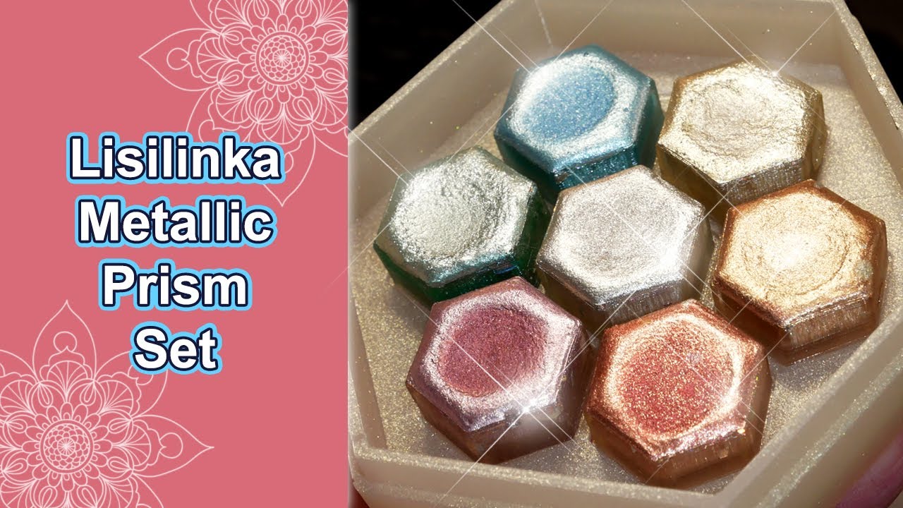 Unboxing and swatching another crazy watercolour set | Lisilinka Metallic Prism set