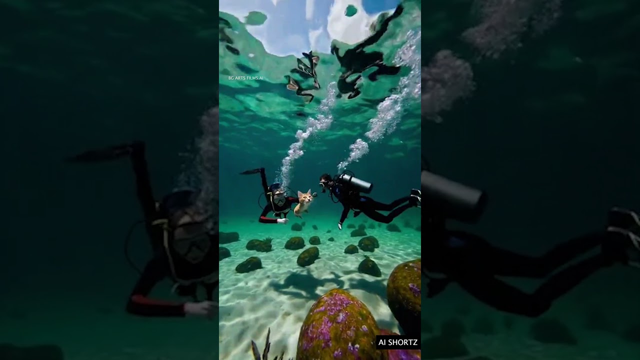 🐱🤿 Cat Doing Scuba Diving?! | Unbelievable AI Creation 😱🐱 #funnycats