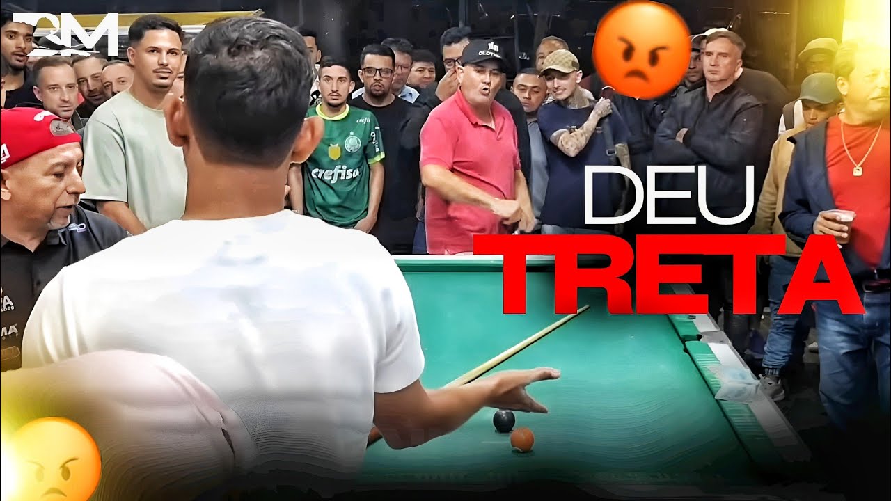 O BICHO PEGOU NESSE JOGO ! TRETA PESADA VEJAM #sinuca 