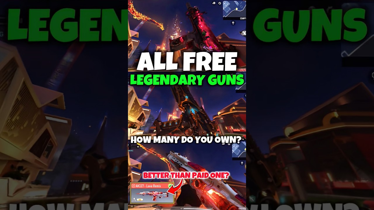 All Free Mythic & Legendary guns in CODM #shorts #codmbr #codmiphone