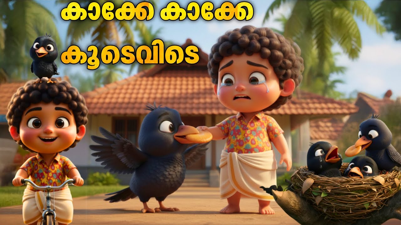 കാക്കേ കാക്കേ കൂടെവിടെ /KAKKE KAKKE KOODEVIDE /KUTTIKADHA/KIDS SONG/CARTOON 