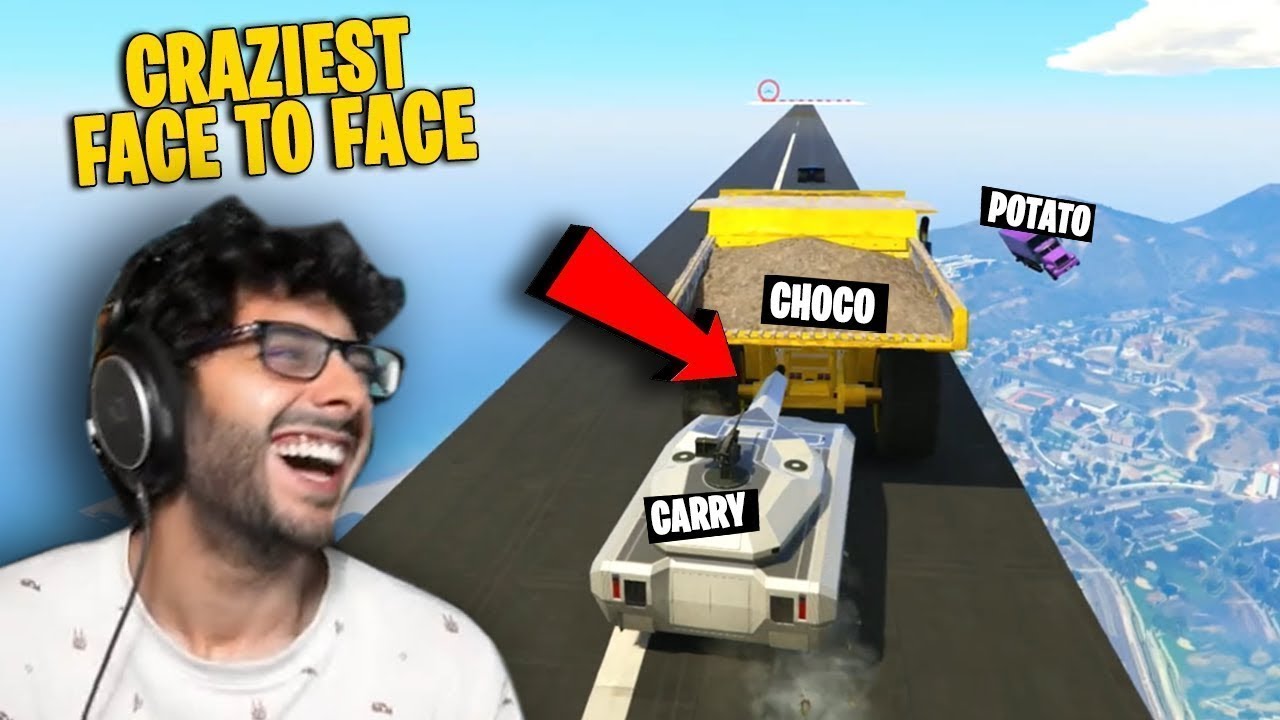 Craziest Face 2 Face Race Ever || Carryminati GTA V Highlight