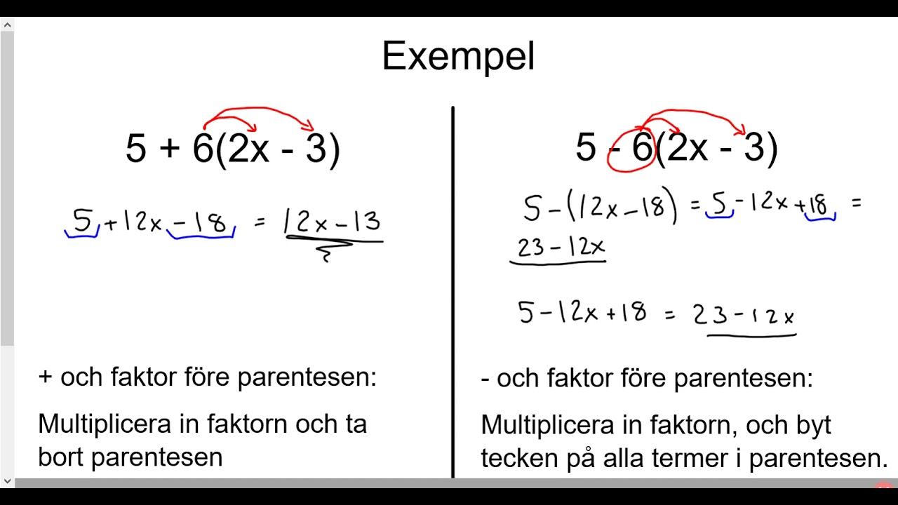 Matematik 1b: Multiplikation av uttryck