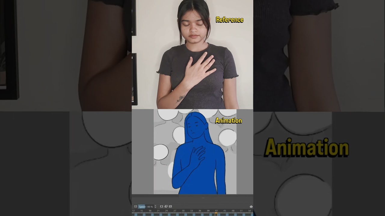 Reference vs Animation #2d #2danimation #illustration #reference #digitalart #krita
