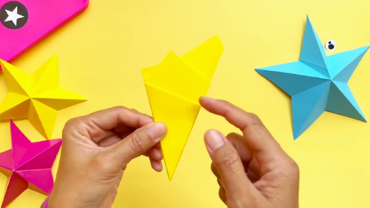 Step BY step tutorial : paper star #origami #papercraft #star 