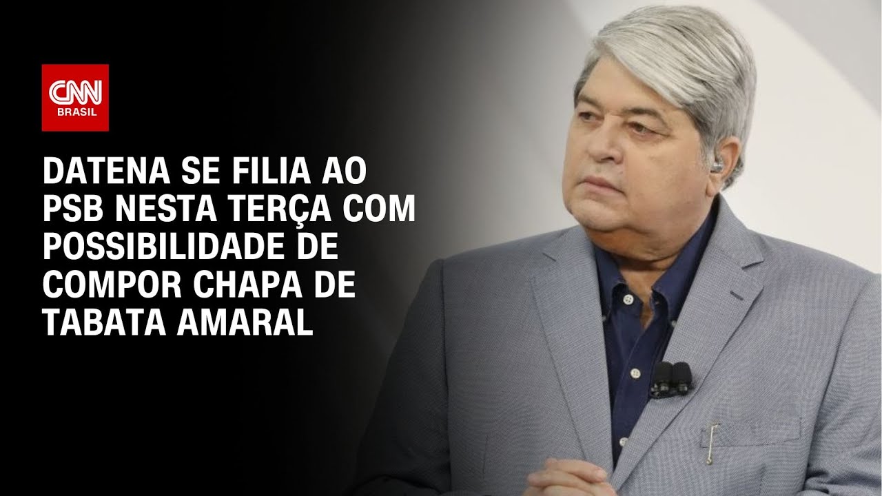Datena se filia ao PSB hoje com possibilidade de compor chapa de Tabata Amaral | CNN NOVO DIA