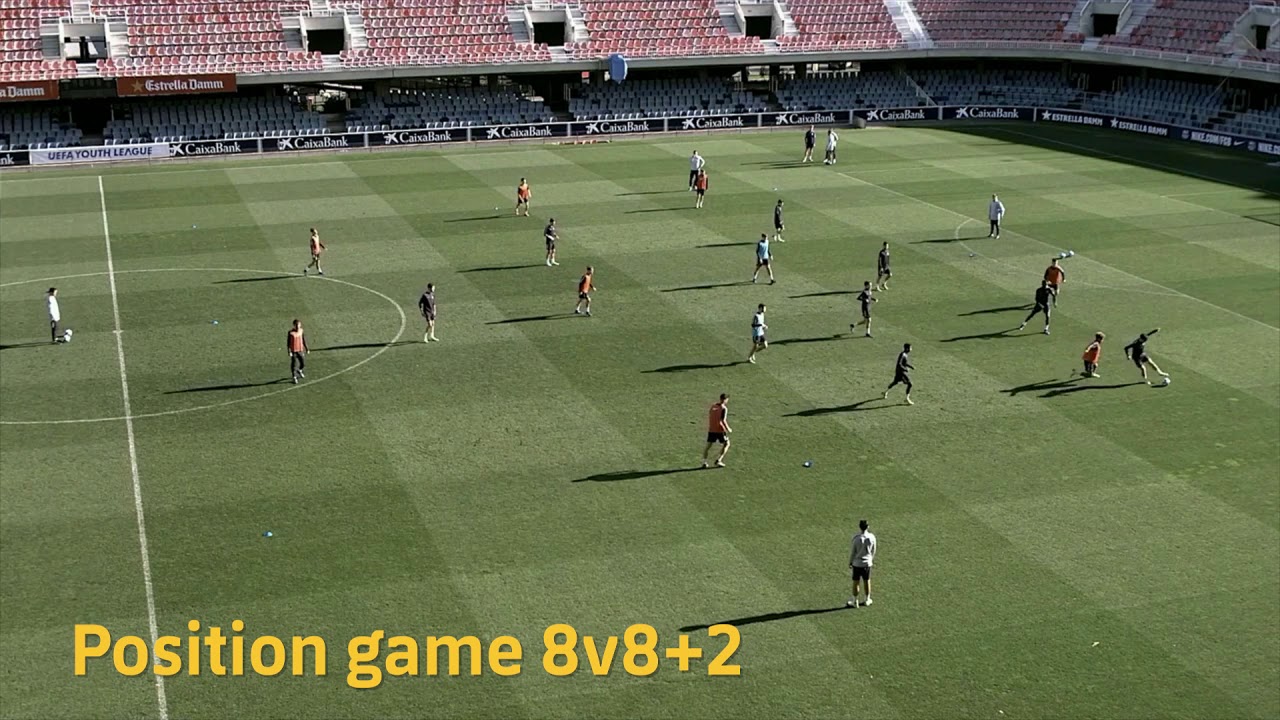 FC Barcelona players in various positional simulated situations.