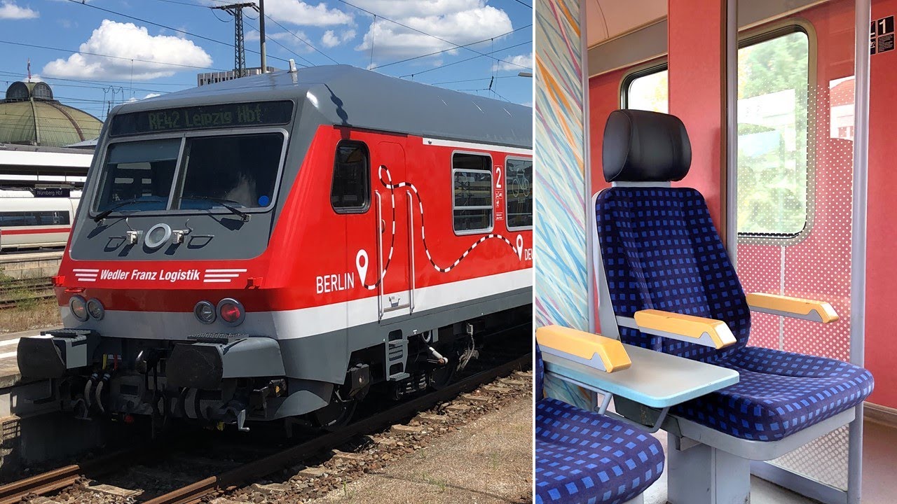 9-Euro-Ticket Zusatzzug auf dem RE42 Nürnberg Hbf - Leipzig: Mitfahrt im y-Wagen (DB Regio/WFL)