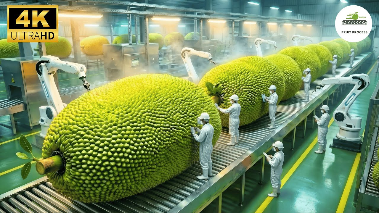 Inside the 50,000 LB Jackfruit Factory Hypnotic Vegan Pork Shredding – Full Process