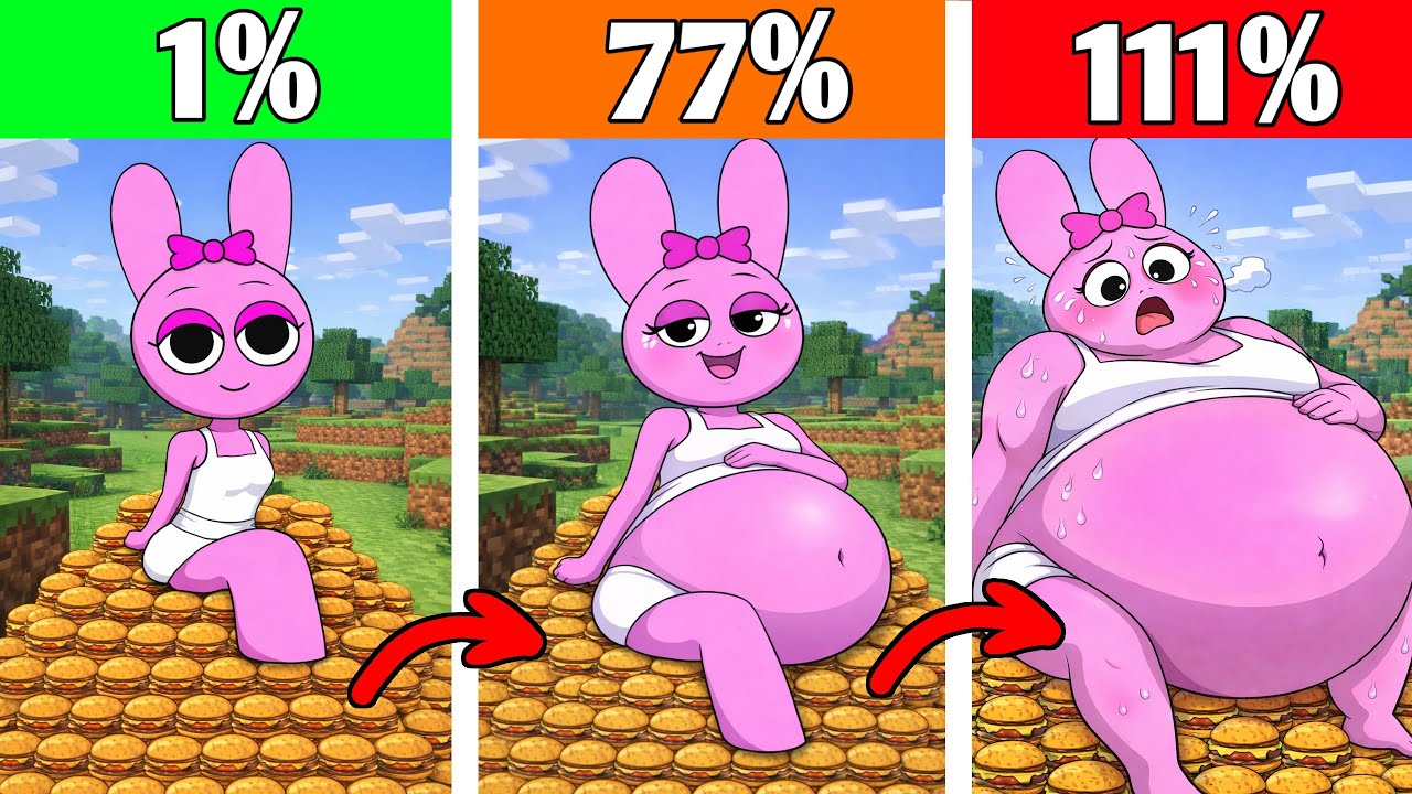 What Happens If Pinki Eats TOO MANY Burgers? | Minecraft Art