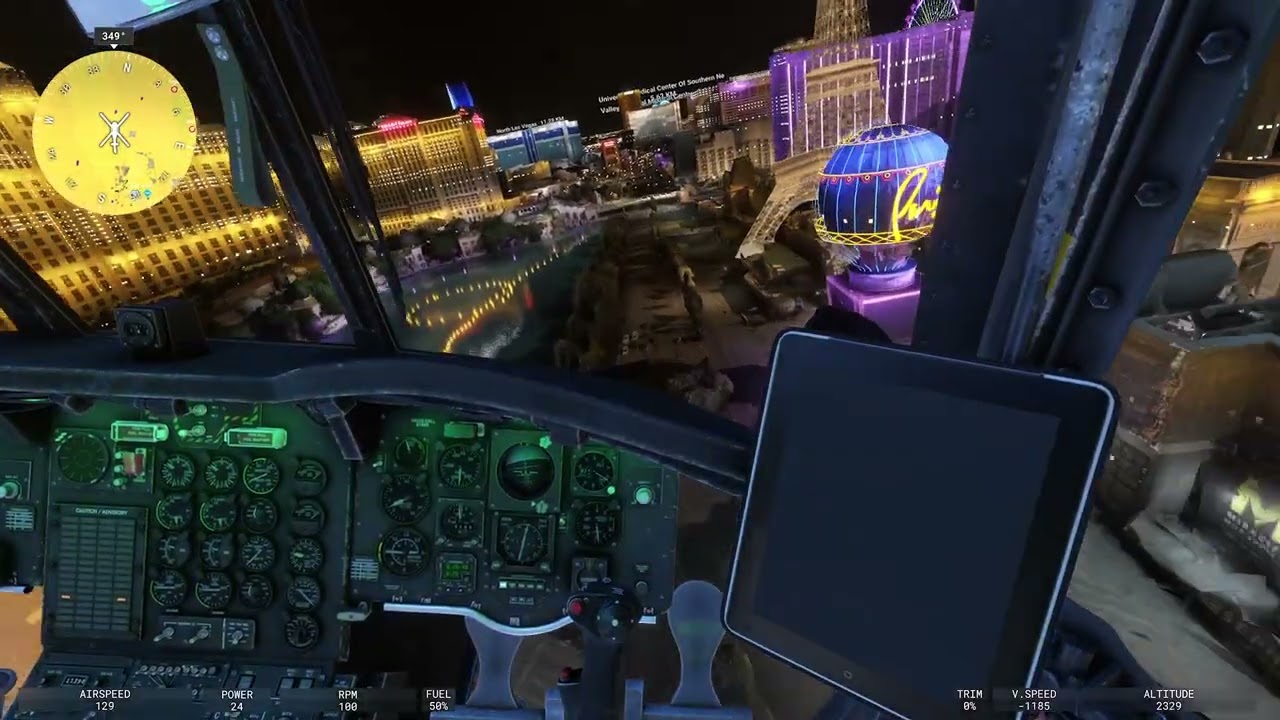 CH-47 Chinook Night Run Over the Las Vegas Strip