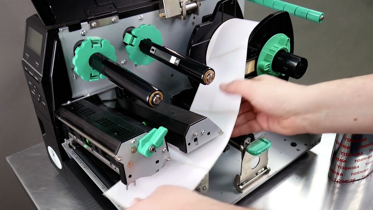 Toshiba EX6 - How to load media - Loading labels and ribbon tutorial.