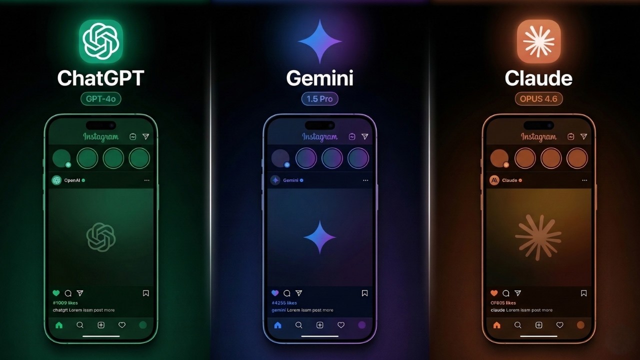 CHATGPT vs GEMINI vs CLAUDE: Quem cria um Instagram do ZERO melhor?