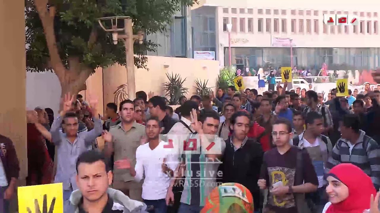 رصد | مسيرة لطلاب ضد الانقلاب بحلوان منددة باحداث الازهر