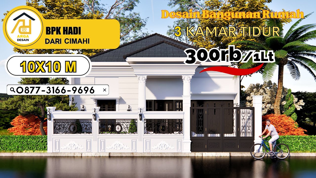 Desain Rumah Ukuran 10X10 M  [1 LANTAI] dari BPK HADI, Jasa Desain Rumah CIMAHI