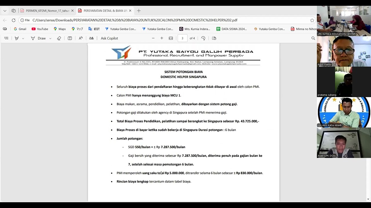 Sosialisasi Kemitraan Penempatan Ke PMI Singapura