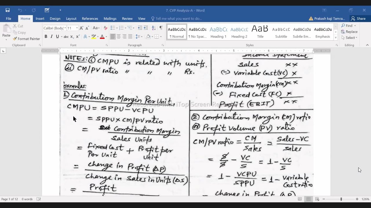 Unit 4 (PART 1) | Cost volume Profit Analysis | Management Accounting | MBS Second Semester