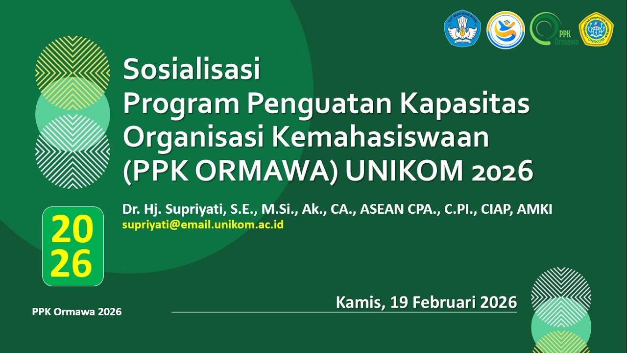 Sosialisasi PPK Ormawa UNIKOM 2026