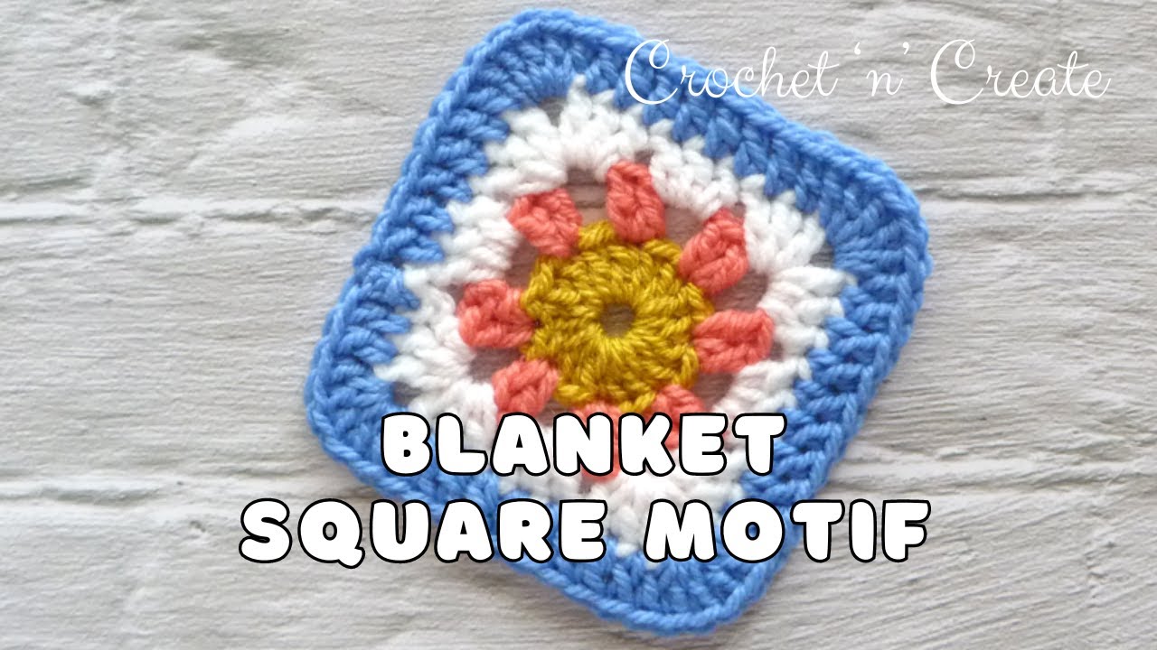 Free Blanket Square Motif #freecrochetpattern #crochetbabyblanket