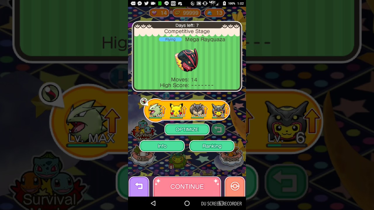 Pokemon Shuffle - Shiny Rayquaza Competitive Stage v2 - No Fast Match, for better or worse