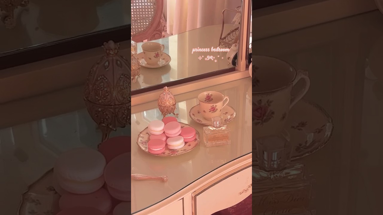 mini princess bedroom tour ⊹ ࣪ ˖୨ৎ‧₊˚ &sdot;     #princess #pink #bedroom #coquette #roomtour #vintage