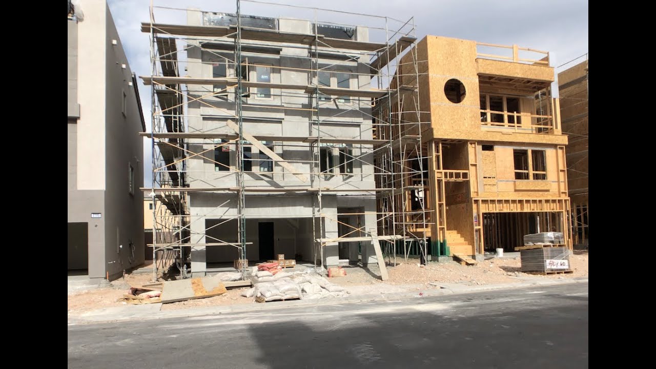 New 3-Story American West/Pulte Home under Construction in Las Vegas NV with Rooftop Deck