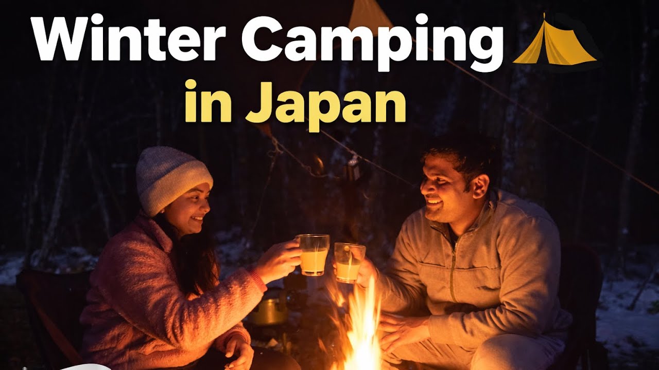 Cozy Winter Camping in Japan 🇯🇵❄️ | Campfire Nights