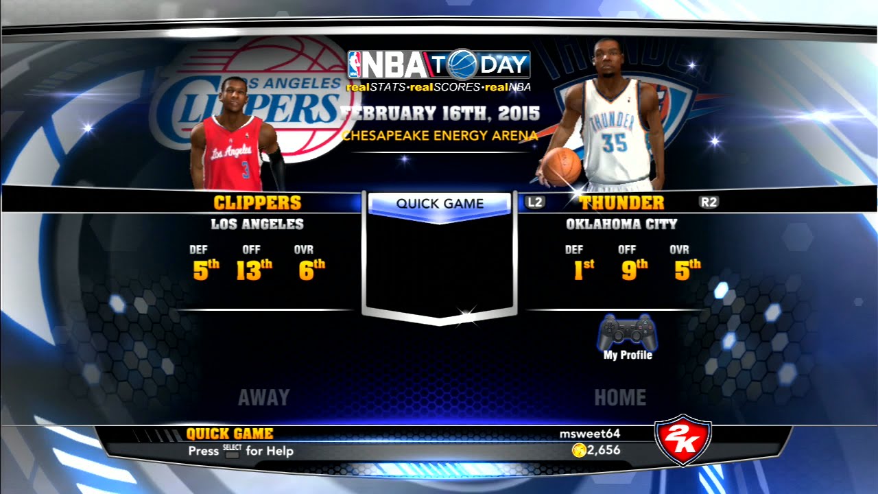 NBA 2K14 Oklahoma City Thunder vs Los Angeles Clippers ps3