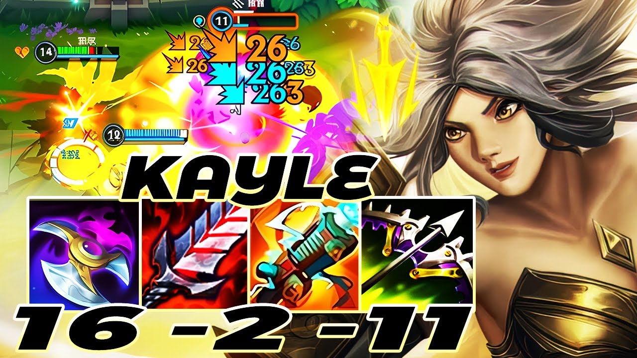 WILD RIFT KAYLE ADC GAMEPLAY | 16 -2 -11 MVP | KAYLE BUILD RUNES