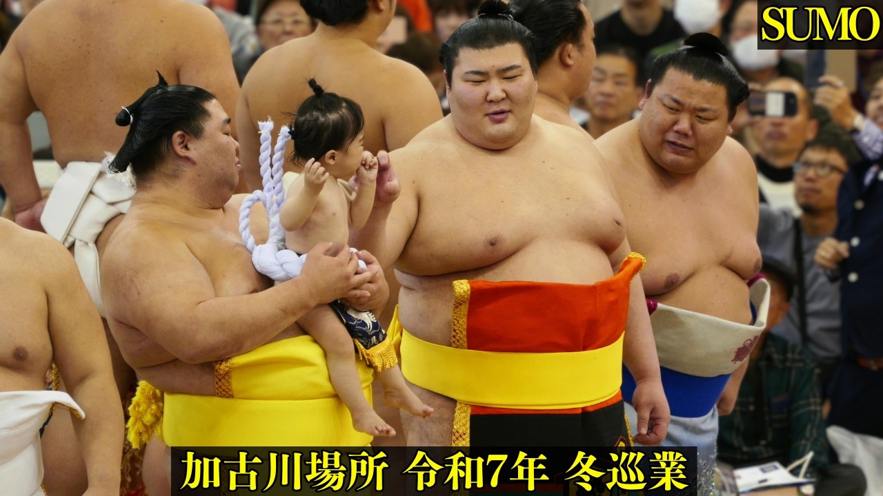 泣きじゃくる子供を抱っこして土俵入り⁉️『大相撲 加古川場所 冬巡業2025』Sumo Ring Entrance Ceremony / Winter Sumo Tour