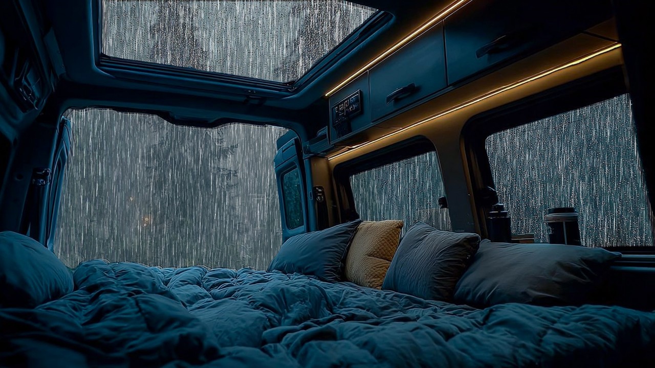 Ambiente Acogedor de Lluvia y Tormenta en el Coche para Dormir Mejor | Sonidos de la Naturaleza