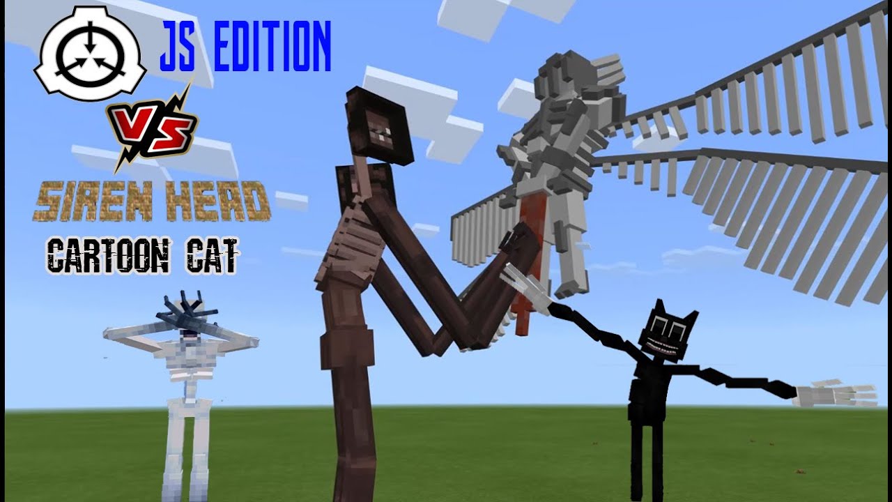 SCP Foundation JS VS Siren Head V2 & Cartoon Cat (Minecraft PE)