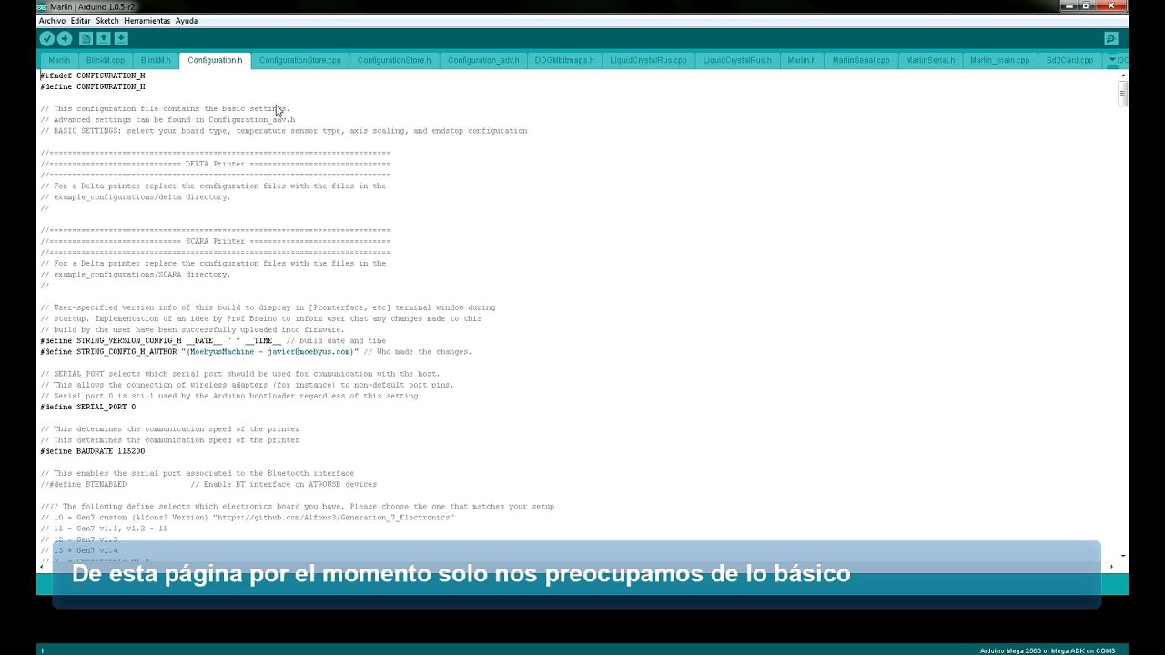(9. Firmware mediante Arduino) Tutorial montaje kit impresora 3D Moebyus