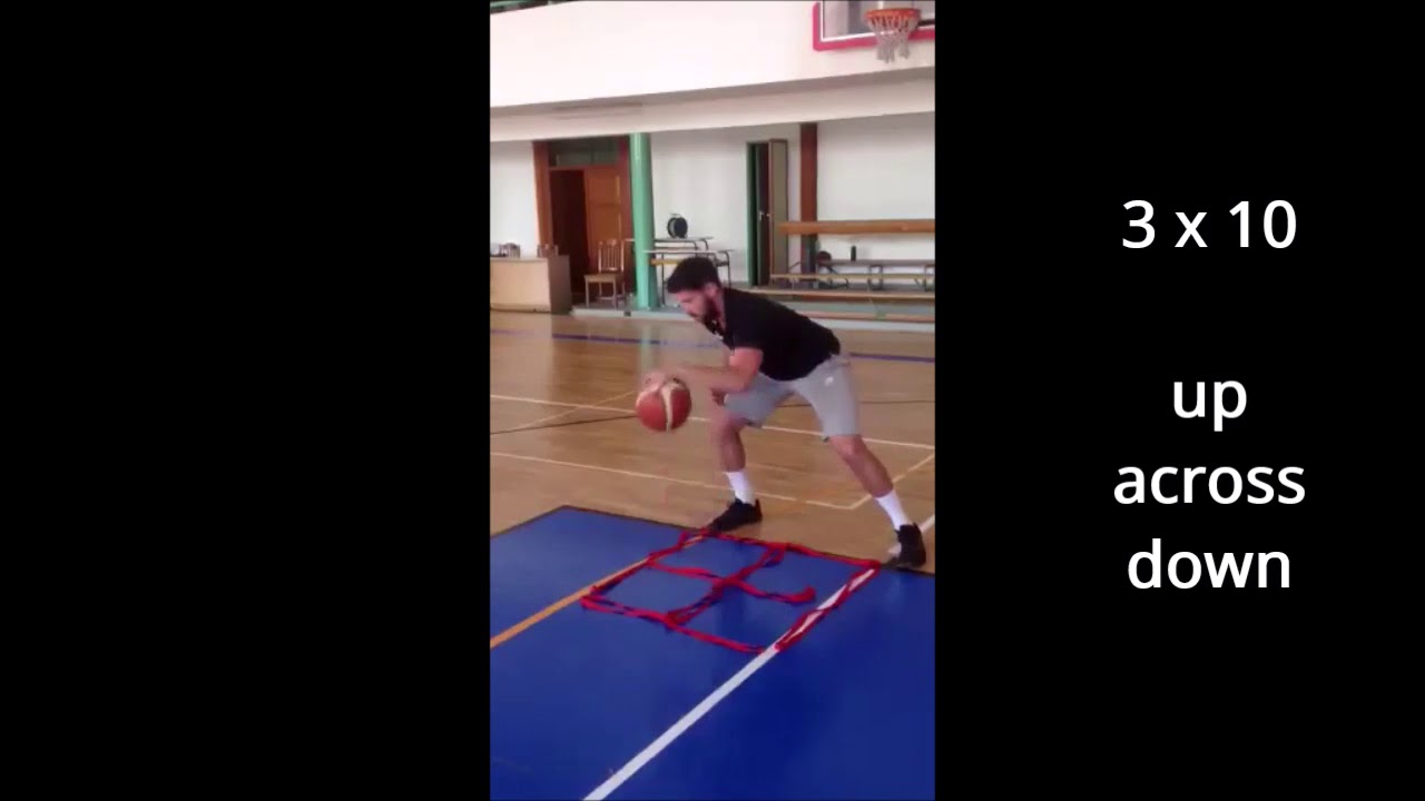 At home dribbling drills with 4 quadrant