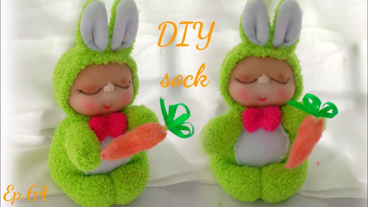 ตุ๊กตาถุงเท้าEp.64  how to make a sock doll // DIY sock