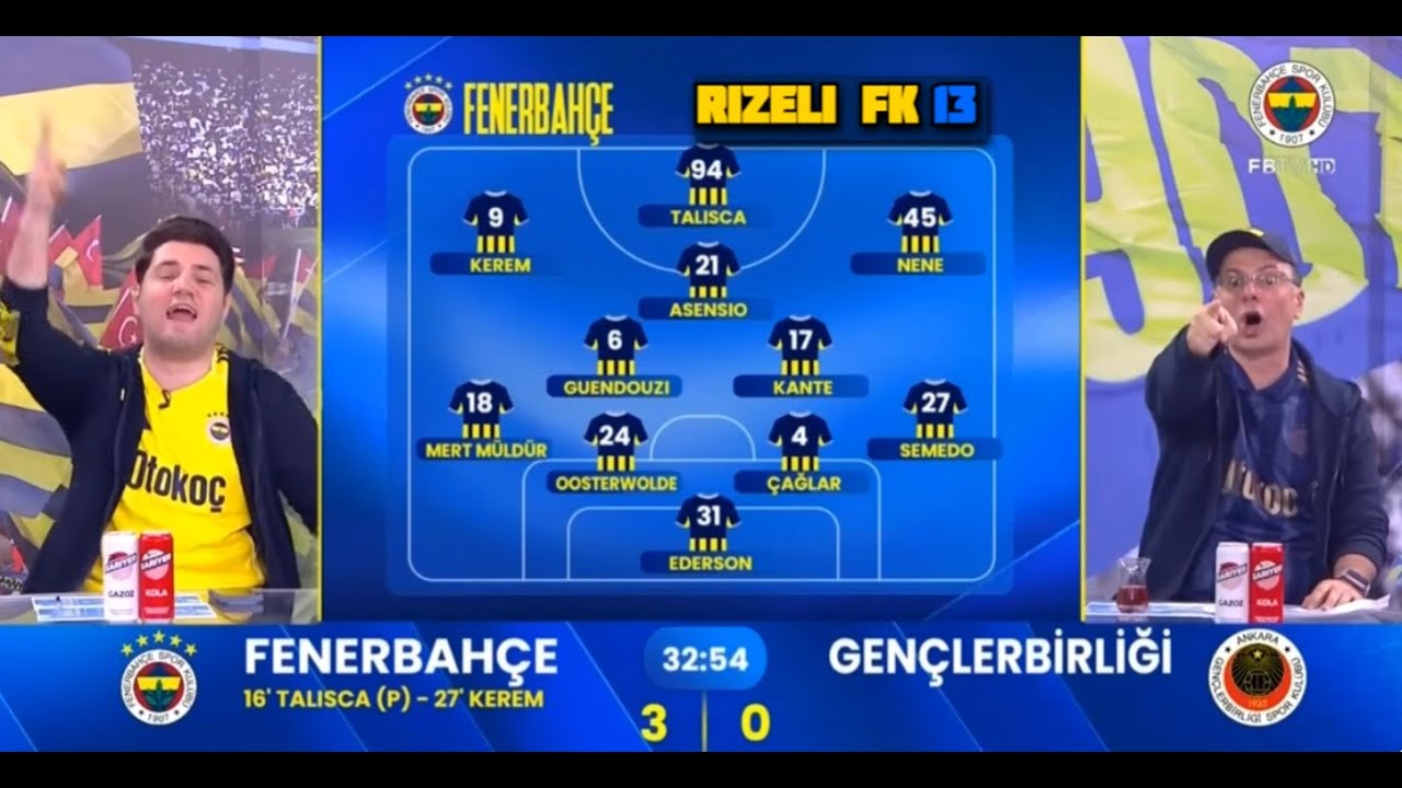 Fenerbah&ccedil;e 3-1 Gen&ccedil;lerbirliği - FB TV GOL ANLARI & Penaltı Pozisyonu- 9 Şubat 2026
