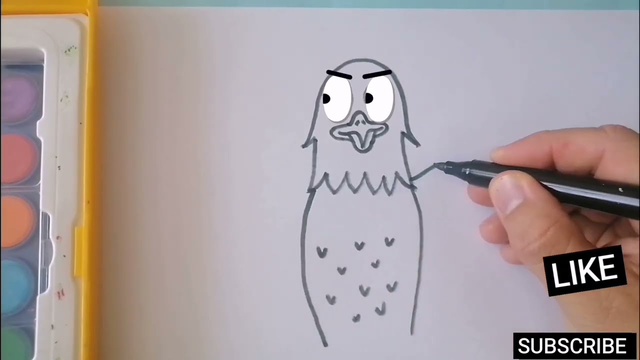 How To draw cute eagle easy, nasıl kolay kartal ÇİZİLİR #art #ytshorts #trending #viral #drawing 