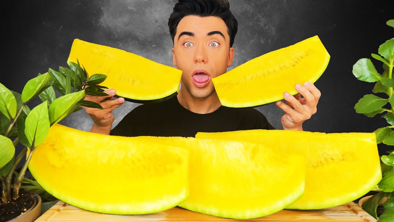 ASMR MUKBANG | YELLOW WATERMELON DESSERT | CRUNCHY EATING SOUNDS
