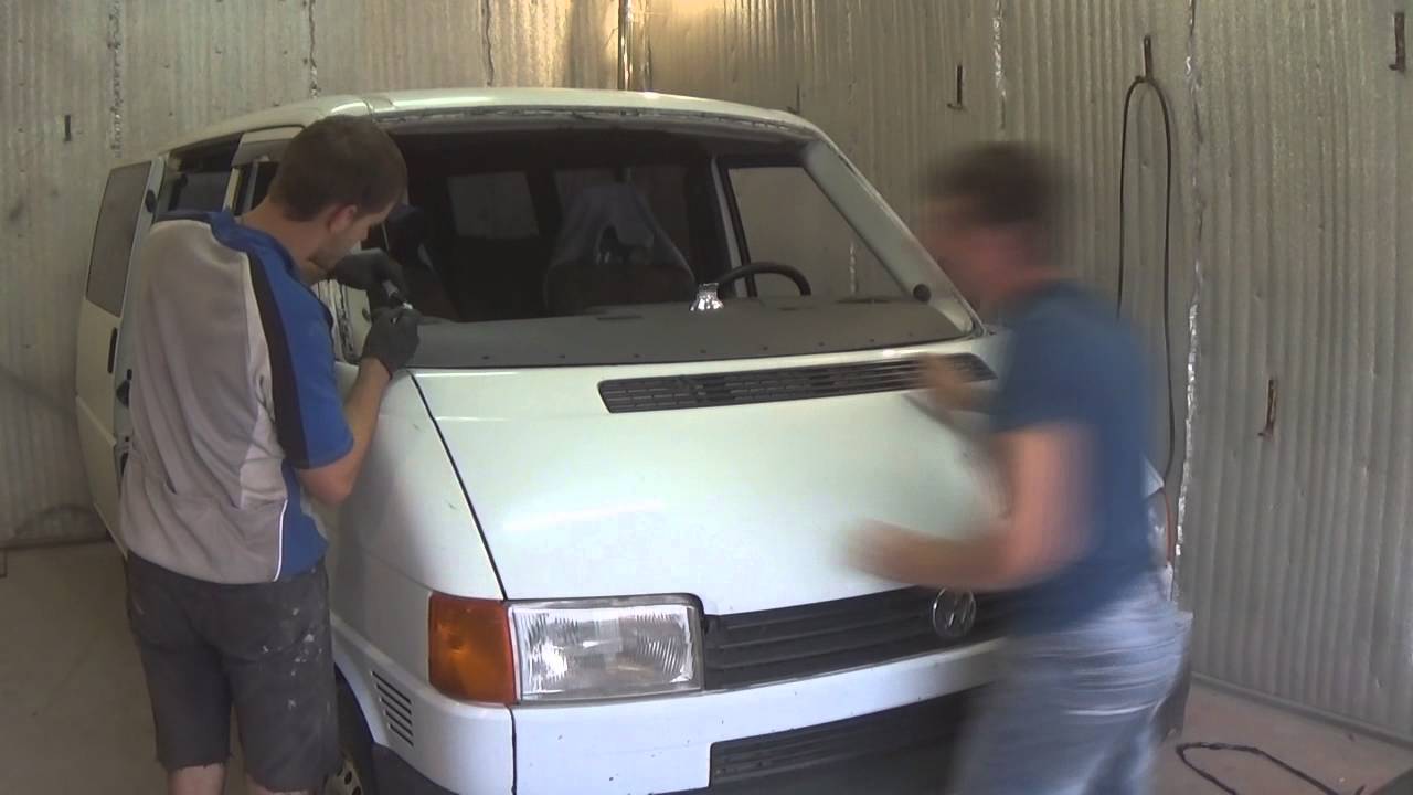 вклейка лобового стекла. VW T4