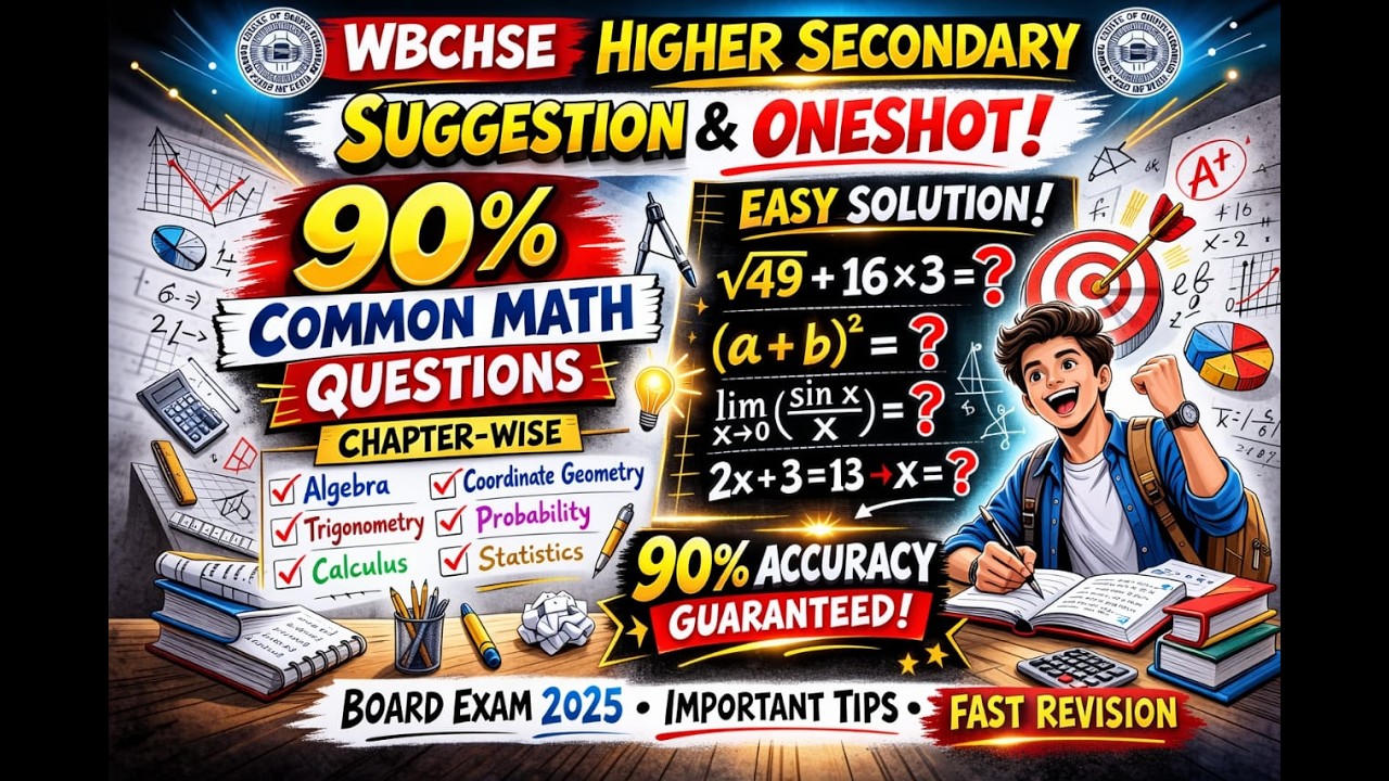 Higher Secondary 2026 🔥 Suggestion & One Shot Revision | LIVE Full Important Questions (Math)