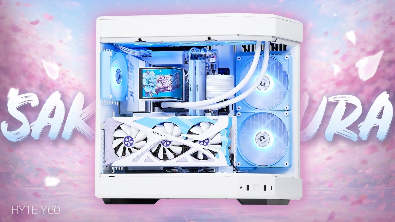 HYTE Y60 파스텔 감성 끝판왕 어항케이스 컴퓨터 깔끔하게 조립해드렸습니다. YESTON RTX 5070 SAKURA