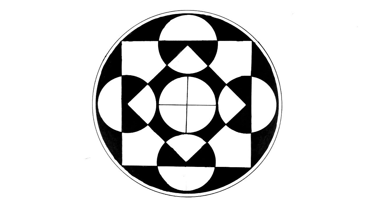 How to draw geometric design with scale and compsss