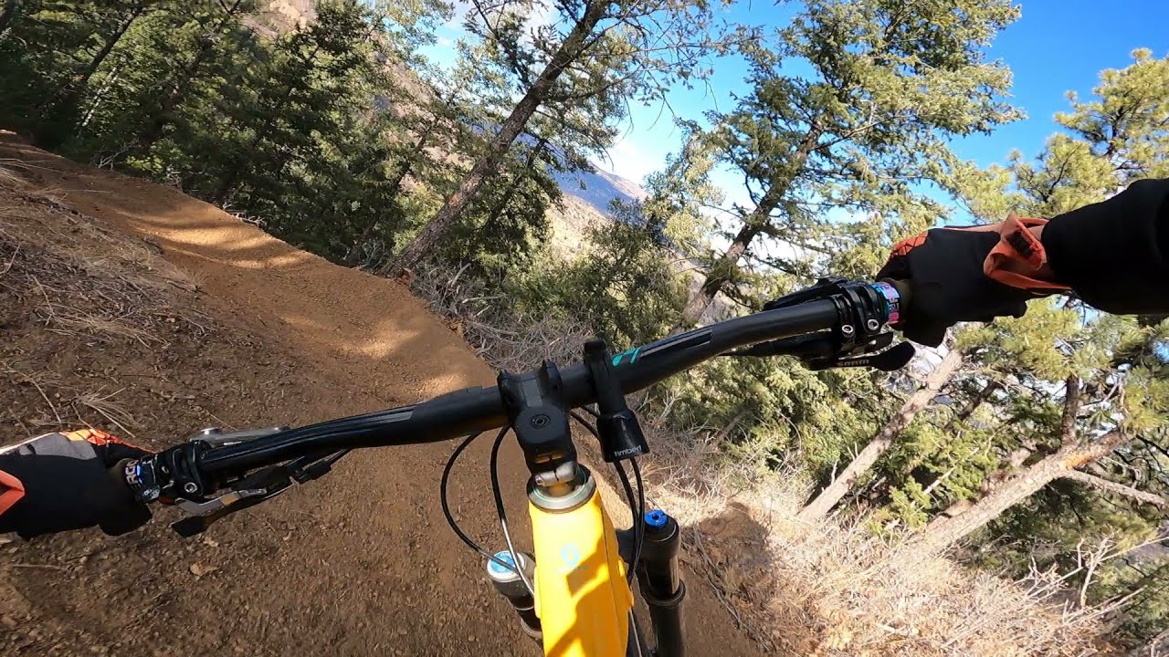 Riding custom hand-built trails in backyard