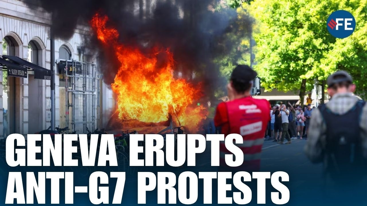 Anti-G7 Anger Explodes in Geneva, Protesters Battle Riot Police & Set Fires Ahead of Summit
