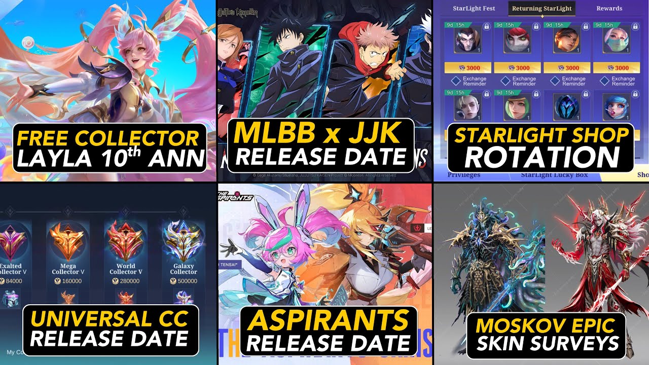 RELEASE DATE MLBB X JJK ASPIRANTS 2nd & 3rd BATCH & UNIVERSAL COLLECTOR| STARLIGHT SHOP UPDATE