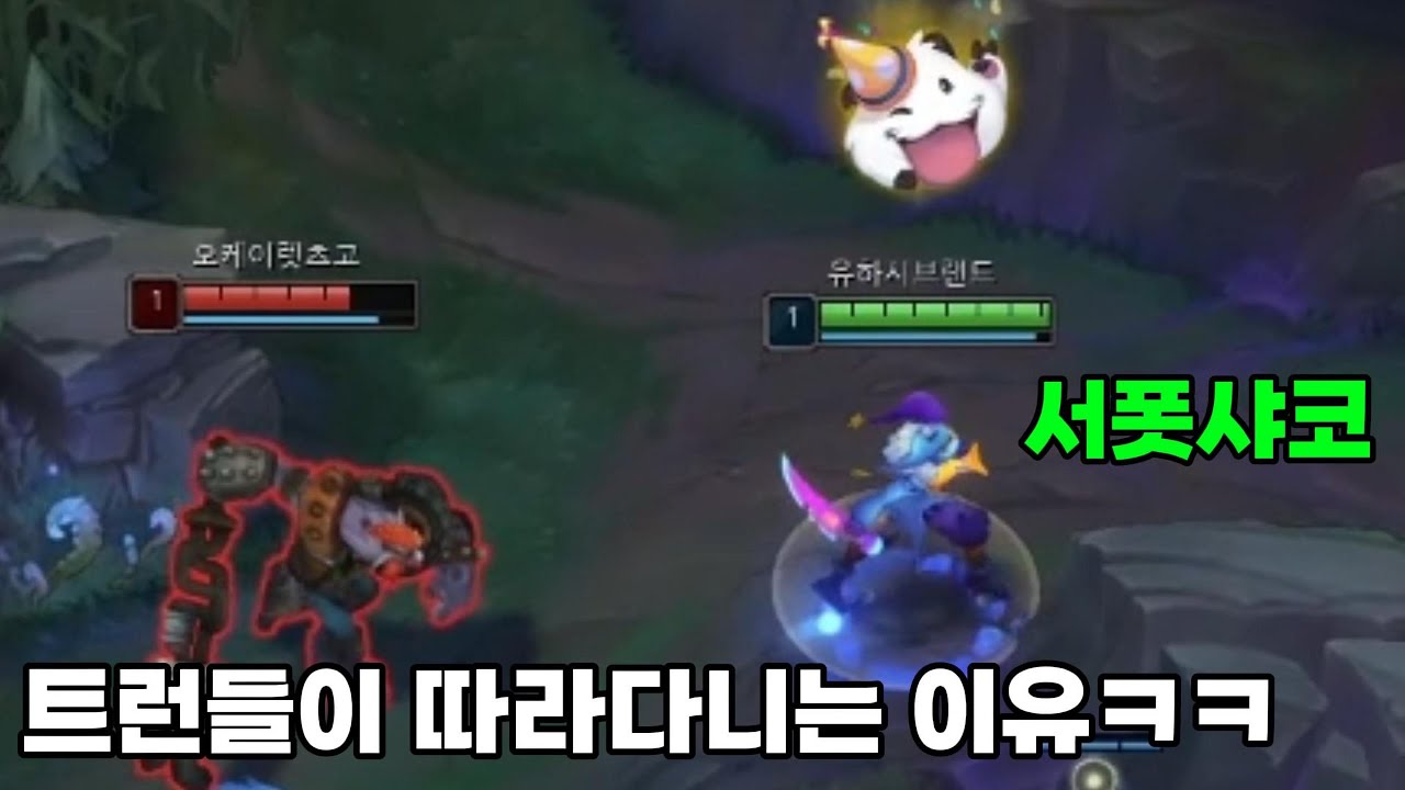 트런들이 정글링을 포기하고 서폿샤코를 따라다니는 이유 ㅋㅋㅋ(서폿샤코)