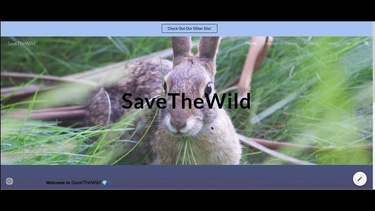 SaveTheWild Website Intro