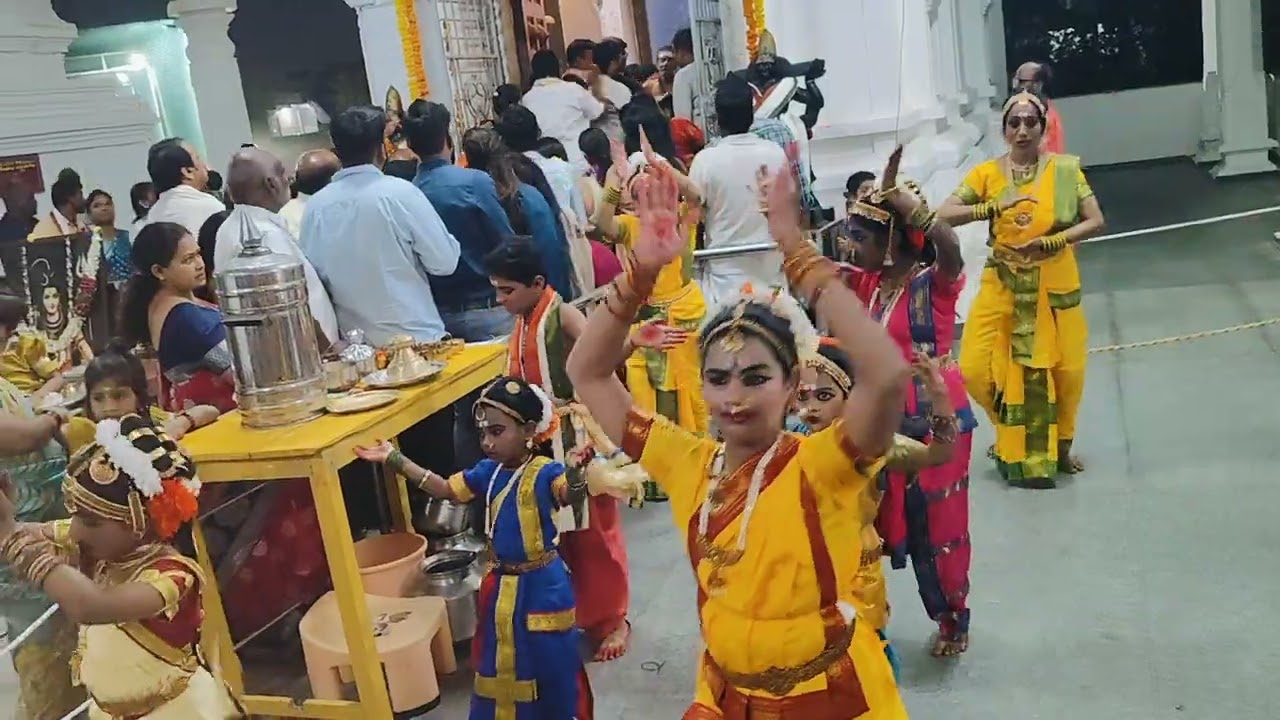 My daughter's first dance performance at temple on Shivratri. #kuchipudi #satyamshivamsundaramsong